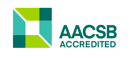 AACSBAccreditedlogowithgreenandtealgeometricsquaredesign
