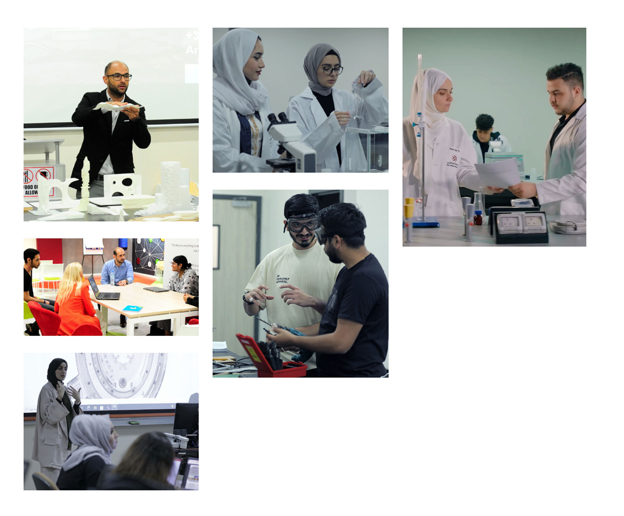 Research center team working on a collaborative project