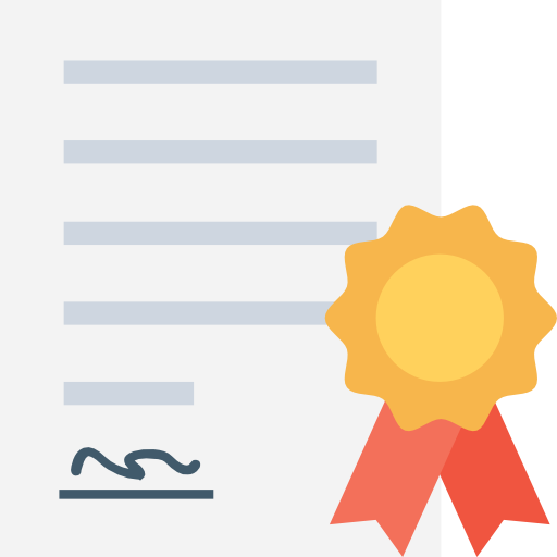 Certificate icon symbolizing academic or research credentials.