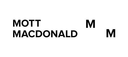Mott MacDonald logo with bold black text and two large “M” initials on white background.